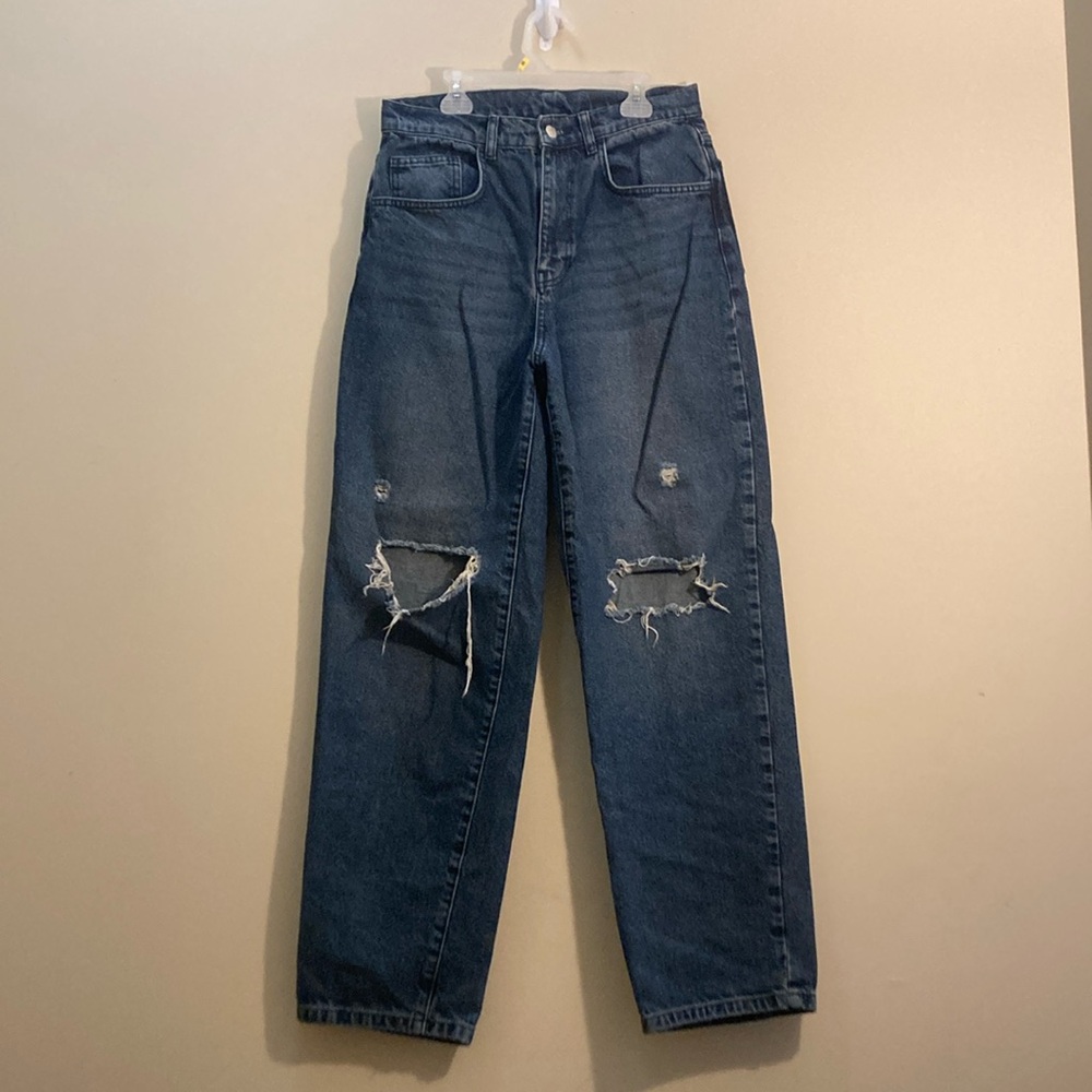 Vintage Baggy Ripped Blue Jeans